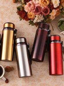 1pc 35OZ Matte Stainless Steel Insulated Leak-Proof Vacuum Water Bottle, Suitable For Car, Daily Use, Travel And Gifts, Durable Portable Latte Coffee Cup, Travel Drinking Cup, Iced Tea Cup, Thermal Flat Bottom Cup, Can Be Purchased Separately With Cup Sleeve