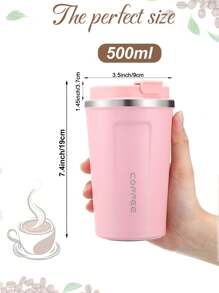 1pc Luxury Solid Color Latte Coffee Cup, Stainless Steel Double Wall Vacuum Insulated, Keeps Hot/Cold Drinks Including Milk, Coffee, Tea, Juice, Ideal For Gym, Travel, Office Or As Gift - Can Purchase Separately Travel Cup Bag Back To School