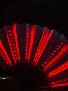 LED Lighted Fan; Multi-Color Chinese Handheld Folding Fan; Birthday Party Dance Gift; Wedding Night Bar Club Fluorescent Prop