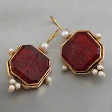 1 Cặp bông tai thời trang sáng tạo thiết kế theo phong cách Bohemian cổ điển, phù hợp để đeo hàng ngày cho phụ nữ - Đỏ - Xem 12
