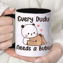 1 pièce Tasse à café en céramique Bubu Dudu - 11 oz, tasse de fantaisie réutilisable, lavable en machine. Conception d'ours "Love Forever", cadeau parfait pour les couples, tasse de Pâques pour épouse, époux, Noël, Saint-Valentin, anniversaire et cadeaux de vacances, tasse à thé, petit ami et petite amie, ustensiles de boisson d'été et d'hiver, parfait pour femme, sœur, amie, patron, employé, collègue, grande tasse de bureau, retour à l'école