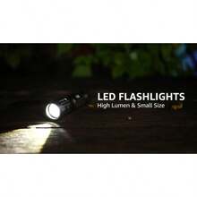LED Flashlights High Lumens Small Flashlight Zoomable Waterproof Adjustable Brightness Flash Light For Outdoor Emergency Camping AAA Batteries Included 2 Pack - Black - View 7