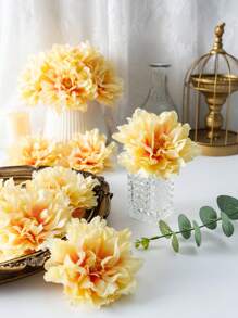 2Pcs Artificial Flower Heads Peony Faux Flower, 4.72" Silk Artificial Flower, Fake Peony Flowers Heads With Steams For Home Bedroom Kitchen Decor, Wedding Party Decorations, Indoor Outdoor Decor, Wedding Itesms, Mother's Day, Brithday, Gift, Spring Summer Decorations, Flores Artificiales Para Decorar