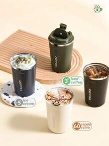 1pc Luxury Solid Color Latte Coffee Cup, Stainless Steel Double Wall Vacuum Insulated, Keeps Hot/Cold Drinks Including Milk, Coffee, Tea, Juice, Ideal For Gym, Travel, Office Or As Gift - Can Purchase Separately Travel Cup Bag Back To School