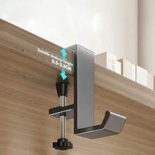 Gancho para colgar sin perforaciones, bolsa colgante lateral para escritorio de estudiante, artefacto, soportes para bolsosóvilesíbles, gancho de mesa multifuncional - Gris 1 - Ver 11