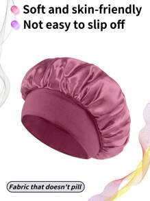 1 pièce / 2 pièces Nouvelle casquette de sommeil élastique à large bord en satin doux et respirant, style mode décontracté et confortable pour usage quotidien