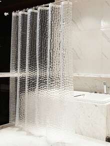 1PC Premium EVA Shower Curtain Liner - Odorless Waterproof & Mold-Proof Bathroom Barrier, Thickened Crystal Clear Design For Tub/Shower Stall, Renters & Homeowners (Spring Refresh/Hotel Supply Essential) Room Decor Bathroom Accessories Back To School Bathroom Decor - Clear - View 5