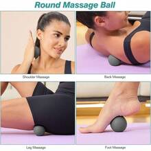 5 In 1 Foam Roller Set Trigger Point Foam Back Roller Muscle Roller Stick Massage Ball Stretching Band For Deep Muscle Massage Pilates Yoga Fitn Exercise For Whole Body Release - Grey - View 5