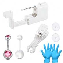 Belly Button Piercing Kit Gun Belly Piercing Kit Belly Button Piercing Gun Navel Piercing Kit Belly Button Ring Piercing Kit Blue Belly Piercing Gun - Multicolor - View 15