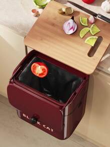 1 pieza Soporte de pared para basura, cubo de basura creativo de dibujos animados para cocina/oficina con tapa abatible, sin necesidad de taladrar