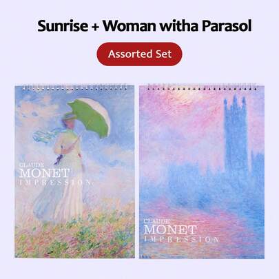 2pcs Sketchbook A4 Pack, 30 Blank Pages Sketchbook Watercolor Oil Painting Cover Artistic, Top Spiral Binding, Art Sketchbook, Drawing And Writing Paper, Suitable For Beginners - Sketching, Colored Pencil Drawing, Crayon Pen Drawing, Back To School Season Gift For Friends And Students, Christmas, Thanksgiving, And New Year's Gifts