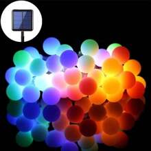 1 Peça Série de Luzes 20/30/50/100/200 LED Bola Branca, Luz Decorativa para Jardim ao Ar Livre Natal, Luz Atmosférica para Decoração de Festa de Feriado, Alimentada por Caixa de Bateria, Branco Quente