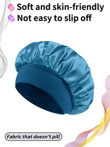 1 pièce / 2 pièces Nouvelle casquette de sommeil élastique à large bord en satin doux et respirant, style mode décontracté et confortable pour usage quotidien