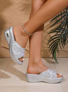 Women's Thick Sole Platform Strap Sandals, Peep-Toe, Fashion Party Comfortable Summer Shoes
