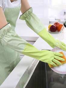 Lange, warme Haushaltsputzhandschuhe aus Samt - wasserdicht, strapazierfähig für Küche & Wäsche, bleifrei