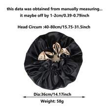 Reversible Satin Shower Cap, Smooth European-Style Sleeping Cap With Lace, Bathing Cap To Protect Hair And Prevent Hair Loss - Champagne - View 9