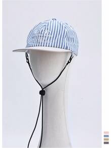 1 pieza Gorra tipo snapback de secado rápido con rayas y cuadros, top suave, para mujer primavera/verano, delgada y transpirable, con protección solar para uso en exteriores y estilo callejero, sombrero ajustable unisex para viajes al aire libre y sombreado solar de verano