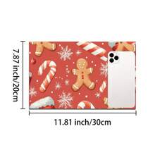 1 pieza Posavasos de silicona con impresión de carta navideña, hombre de jengibre y caramelos, antideslizante y muy absorbente, lavable, apto para encimera, cocina, mesa de comedor, decoración navideña