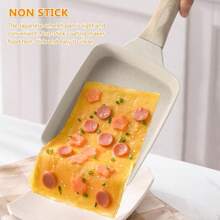 1 Nonstick Japanese Omelette Egg Stone Pan Kitchen Tamagoyaki Pan Handle Pan Kitchen Frying Pan Daily Use Steak Pan Multi-Function Egg Pan Daily Egg Roll Pan Breakfast Rectangular Steak Pan Anti Scaling Handle For All Stove
