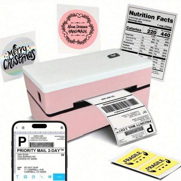 Marklife MarkLife D200 Thermotransferdrucker mit UK-Stecker, kabelloser 4x6 4x4 Versandetikettendrucker kompatibel, weit verbreitet für verschiedene Versandetiketten, Transportverpackungen, Zuhause, kleine und mittlere Unternehmen