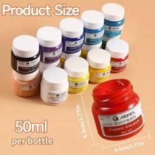 1pc Marie's Fabric Paint 1 Bottle, 1.69 Oz - 12 Colors Available -For Clothes Permanent, Professional Textile Pigments Kit With Vibrant Colors, For Artists & Crafters, Art Tools For T-Shirts, Shoes, Jeans, Canvas Bags, DIY Projects Back To School,Back To School,School Supplies
