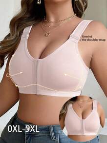Plus Size Comfortable Front Closure Wireless Bra