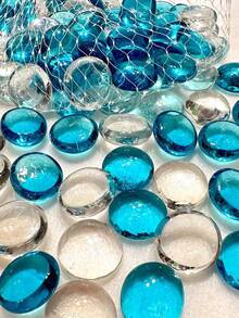 100克/500克/袋装花瓶填充玻璃弹珠,用于花瓶的平板玻璃弹珠,曼卡拉玻璃宝石。装饰玻璃石可用于花瓶填充、鱼缸装饰、花卉工艺品、餐桌摆件和马赛克玻璃珠、房间装饰、浴室装饰、家居装饰、婚礼装饰、DIY工艺品(尺寸和数量各不相同)。 - 彩色 - 查看 23