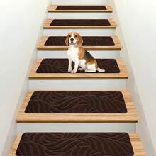Stair Treads Non-Slip-Stair Runners For Wooden Steps Perfect For Elders, Pet, 4/15pcs Stair Floor Mats Non-Slip Leaf Embossing Stair Treads 20cmX65cm/7.8inchX 25.6inch Indoor And Outdoor Stair Tread Mat, Staircase Steps Reusable Self-Adhesive Hardwood - Multicolor - View 2