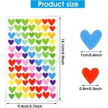 6pcs/Pack Heart-Shaped Colorful Stickers, Suitable For Scrapbooking, Valentine's Day Decorations, Gift Decorations, Home Decor, Packaging, Handicrafts, DIY, Book Decoration, Stationery Decoration School Supplies,Back To School
