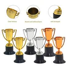 1/12 件迷你奖杯和金牌，配丝带项链，金铜银奖杯和奖牌套装，金牌参与奖杯，体育锦标赛和比赛，体操比赛奖品，适用于体育、比赛、才艺表演、拼写比赛、生日派对礼物 - 彩色 - 查看 10