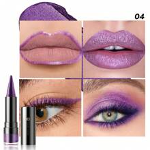 YOUNG VISION 1 pieza Lápiz labial de punta afilada con perlas y brillo, de larga duración y resistente a las manchas, lápiz labial de perlas multiusos, lápiz para labios y sombra de ojos