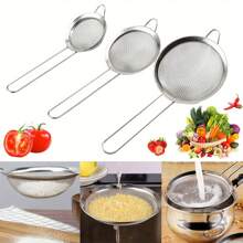 3PCS/Stainless Steel Wire Fine Screening Mesh, Oil Filter, Flour Colander/Sieve DIY Kitchen Tools For Filtering Food, Kitchen Accessories