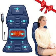 NUEVO Masajeador de espalda de 9 modos para cojín de asiento de automóvil, silla masajeadora corporal con calefacción - como en la foto - Ver 2