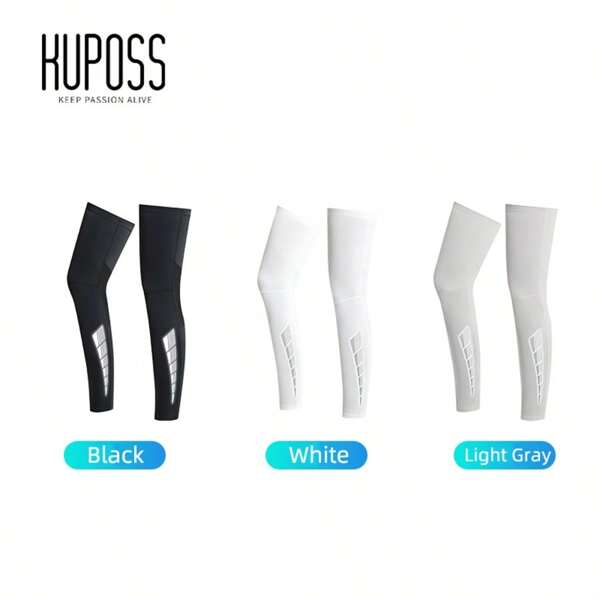 1 paire de protège-jambes de protection solaire KUPOSS, sensation de glace, légers et fins, protection pour les sports de plein air, protection musculaire haute élasticité, couvre-jambes en tissu de soie glacée