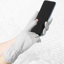 1 Pair Fingerless Driving Gloves, Non-Slip, UV Protection, Breathable Mesh, Suitable For Motorcycles, Bicycles And Outdoor Use In Summer