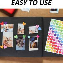 6pcs/Pack Heart-Shaped Colorful Stickers, Suitable For Scrapbooking, Valentine's Day Decorations, Gift Decorations, Home Decor, Packaging, Handicrafts, DIY, Book Decoration, Stationery Decoration School Supplies,Back To School