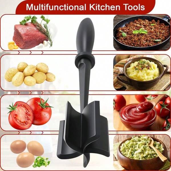 1pc Hand-Held Meat Chopper, Non-Stick Meat Mixer, Manual Hamburger Patty Maker, Kitchen Tool For Cooking Meat