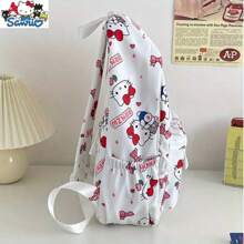 Sanrio 1 pieza Mochila de Hello Kitty - Bolso de hombro durable con cierre de cremallera, diseño con colgante, ligero para uso casual y de viaje