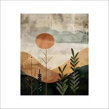 1/3Pcs Framed/Unframed The Sun, The Moon, The Mountains Decorative Paintings, Wall Art Hangings Canvas Posters, Picture Cores, Wall Painting Made Of Pine Wood (Optional Frame)