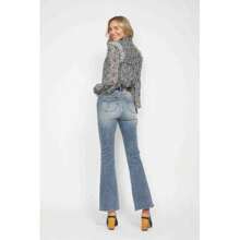 Full Size Tummy Control Back Embroidered Pocketed Bootcut Jeans Plus Size