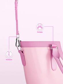 Meoky Women's Large Fashion Tote Bag – Stylish Handbag With Zipper & Inner Pocket, Adjustable Shoulder Strap, Ideal For Work, Shopping & Dates - Pink - View 3