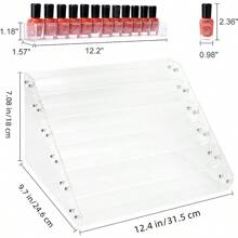 Clear Nail Polish Paint Organizer Holder Rack Shelf 6 Tier Acrylic Tattoo Ink Essential Oil Display Stand Holds Up To 4896 Bottles For Table Fit 12oz Bottles