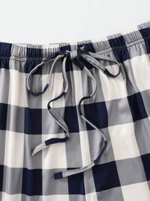 3 szt. męskich szortów w kratę do kolan, regulowany ściągacz, z kieszeniami, męska odzież wypoczynkowa i nocna