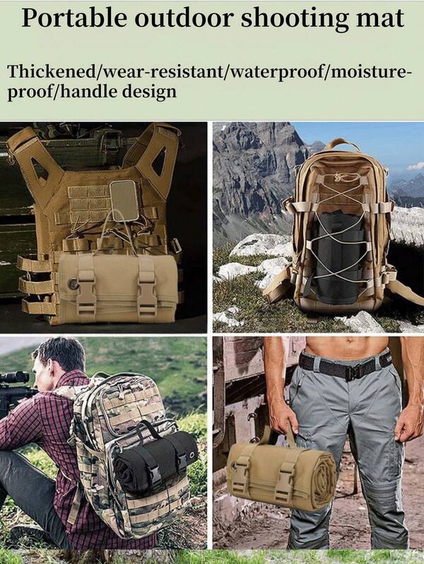 1 Stück Outdoor Camping Ausrüstung, Dicke Oxford Tuch feuchtigkeitsbeständige Faltmatte, taktische Schießmatte, Trainingsschießmatte, wasserdichte Matte, Outdoor Camping feuchtigkeitsbeständige Matte, dicke feuchtigkeitsbeständige Schlafmatte, geeignet für Outdoor-Camping, Strand, Picknick, Wandern, Camping-Ausrüstung, Picknick-Zubehör