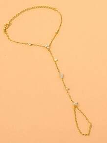 1 Stück Edelstahl Klee Armreif mit Strass für Frauen, Luxus Modeschmuck geeignet für Bankette, Dates, Partys, täglichen Gebrauch
