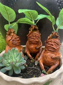 1pc, Funny Leaf Dwarf Resin Garden Forest Decoration, Mandrake Resin Statue, Micro Landscape Ornament, Outdoor Garden, Patio, Living Room, Bedroom, Outdoor, Decorative Resin Crafts