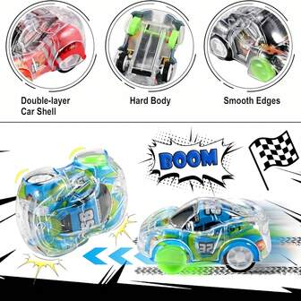 10/20/30/50/100 piezas Mini coches de retroceso, con coches de carreras transparentes de dibujos animados y caparazones de colores, coches de inercia para niños y niñas (color de estilo aleatorio)