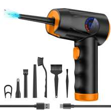 Compressed Air Duster, Electric Air Duster, Fast Charging, 51000 RPM 4 Speed Cordless Air Blower With LCD Display, Portable Built-In LED Light Air Dusters For Computers Keyboard Cleaner Cordless Air Duster, Replaces Compressed Air Cans