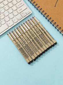 12pcs Fine Liner Pens, Sketch Pens For Drawing And Drafting, Archival Quality Black Ink Pens For Writing, Drawing Or Bullet Journaling - Variety Of Tip Sizes - 12 Packs 003-3-BR, Office & School Supplies School Supplies,Back To School