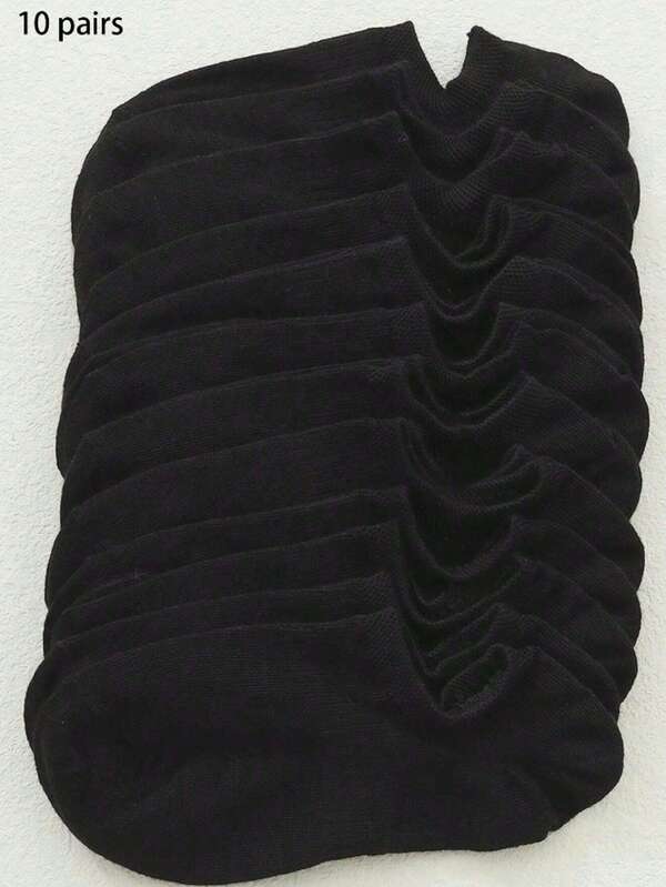 10 أزواج جوارب نسائية متعددة الألوان جوارب الكاحل ، أقدام خفيفة الوزن لا تنزلق حذاء ملائم للصيف ، جوارب سوداء